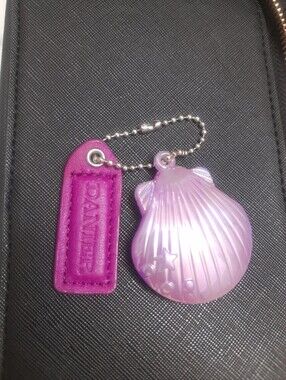 Danier Purple Hand Tag iridescent Sea Shell Bag Charm